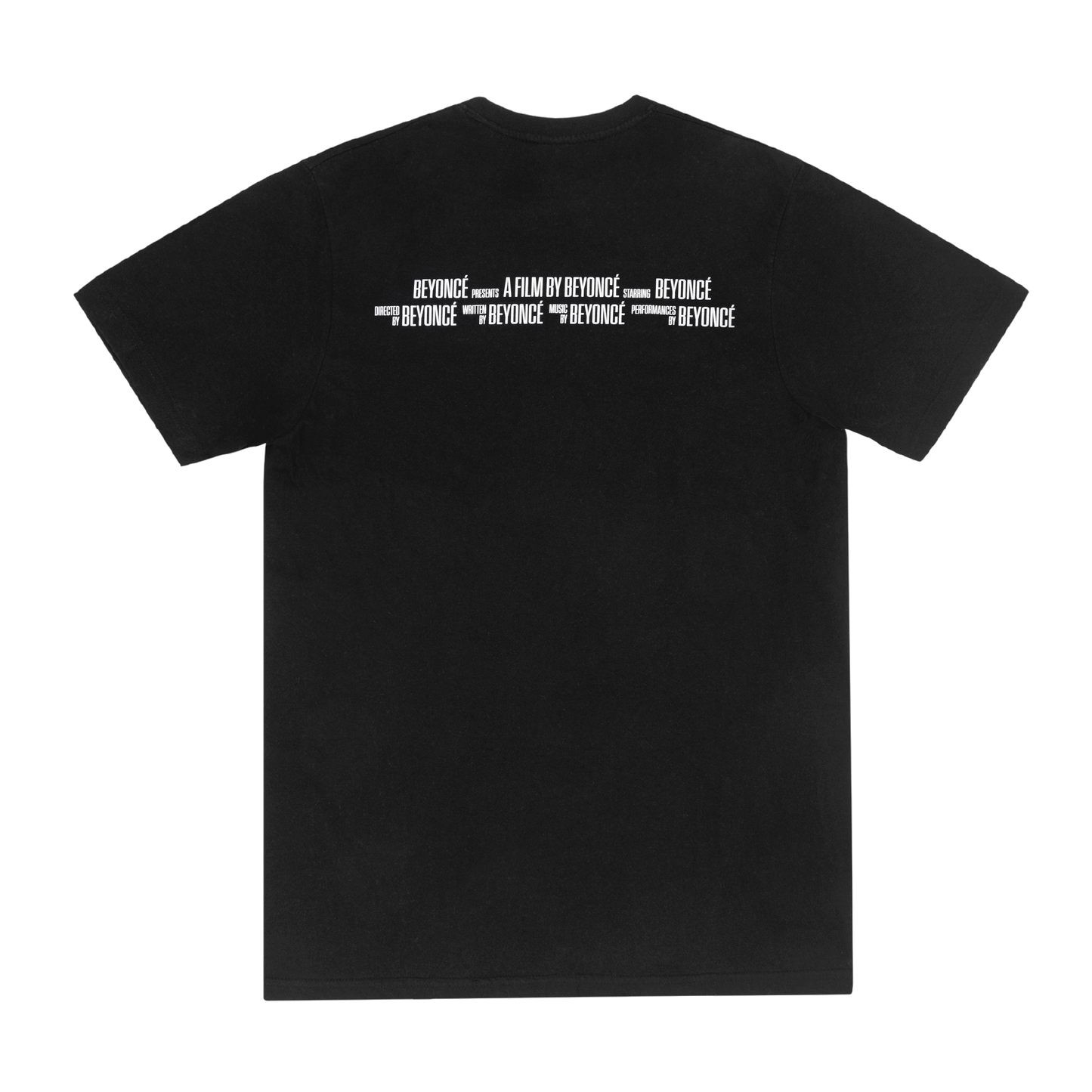 Beyoncé Unique long sleeve tee back in black with minimalist Renaissance film credits inspired graphic and signature Beyoncé typography
