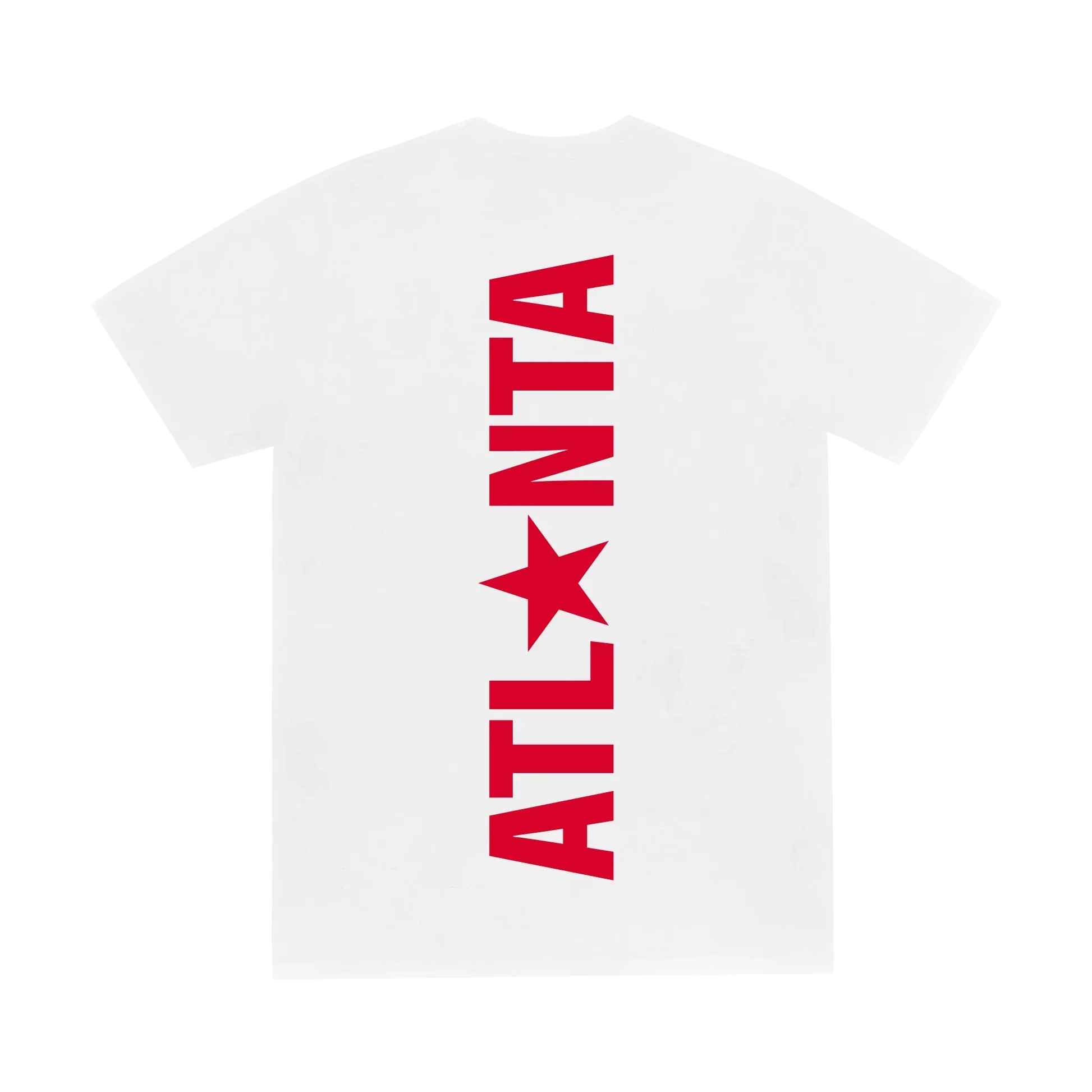 Beyoncé ATL web exclusive tee back in white with oversized red ATLANTA text graphic and Cowboy Carter tour merch styling