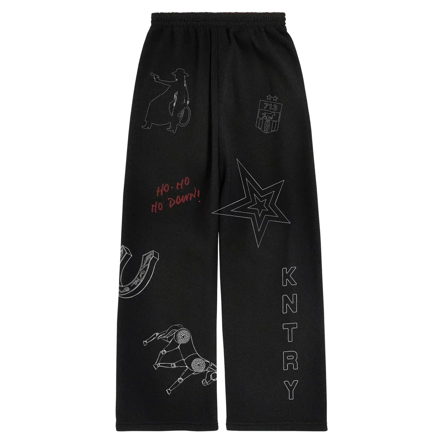 Been Country black sweats with star and country graphics, Beyoncé merch back view