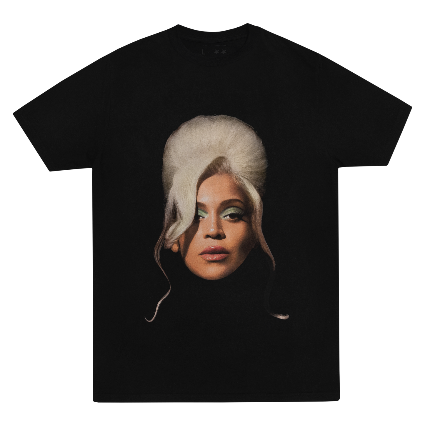 Beyoncé Been Country black short sleeve tee front with portrait graphic and bold Cowboy Carter style