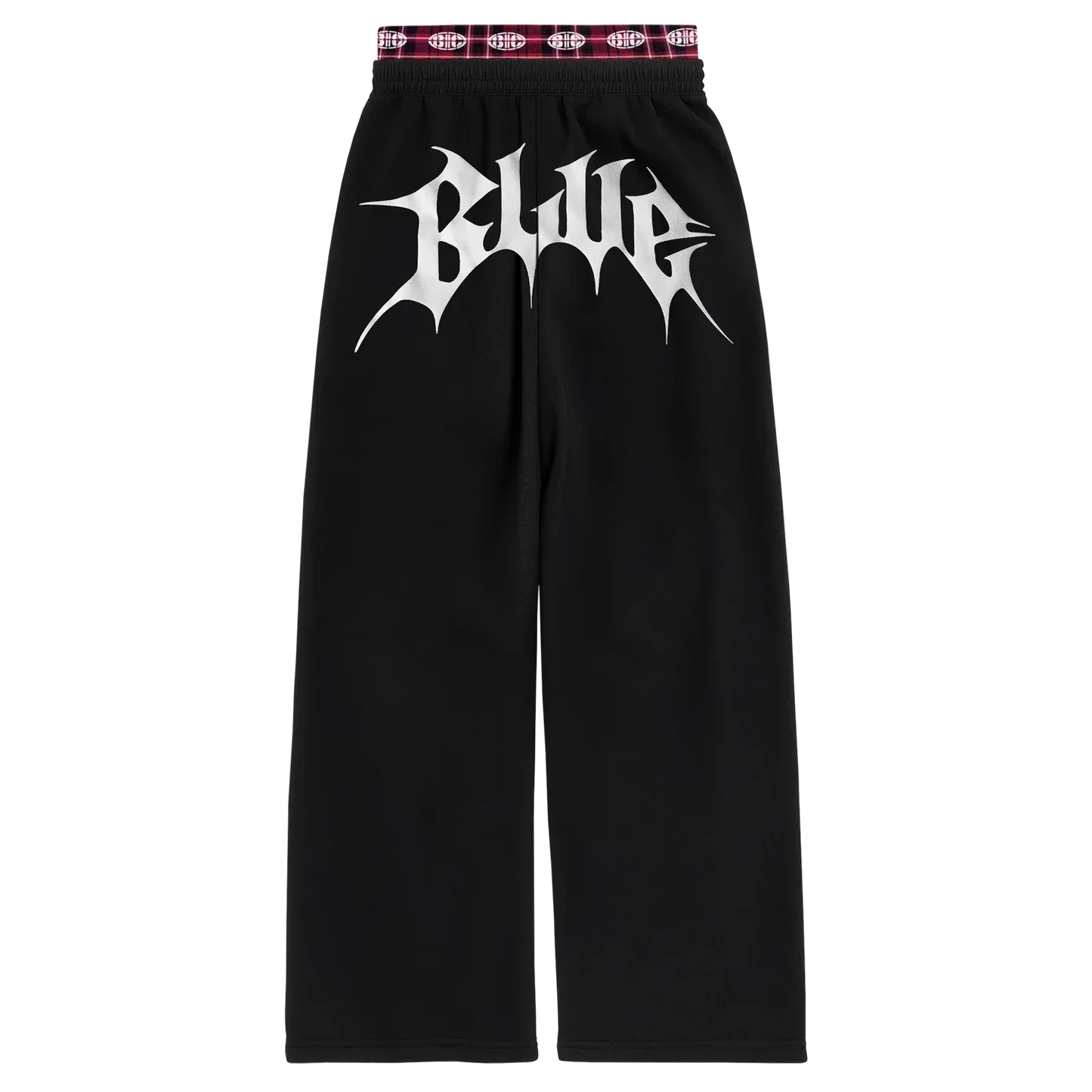 BIC black wide leg sweats with bold white back logo, Beyoncé merch back view