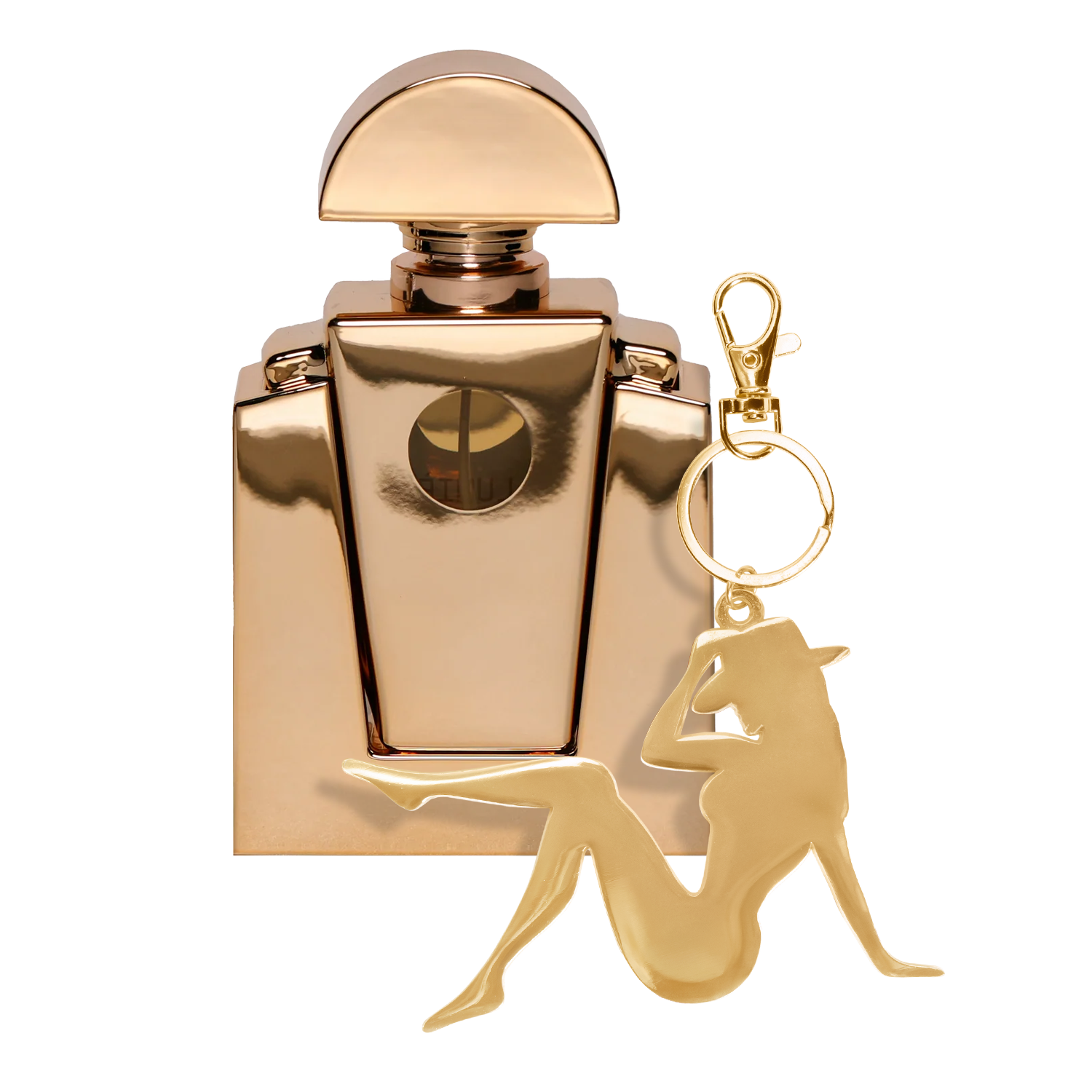 Beyoncé Cé Lumière perfume bottle with gold Lady Bey charm keychain product set