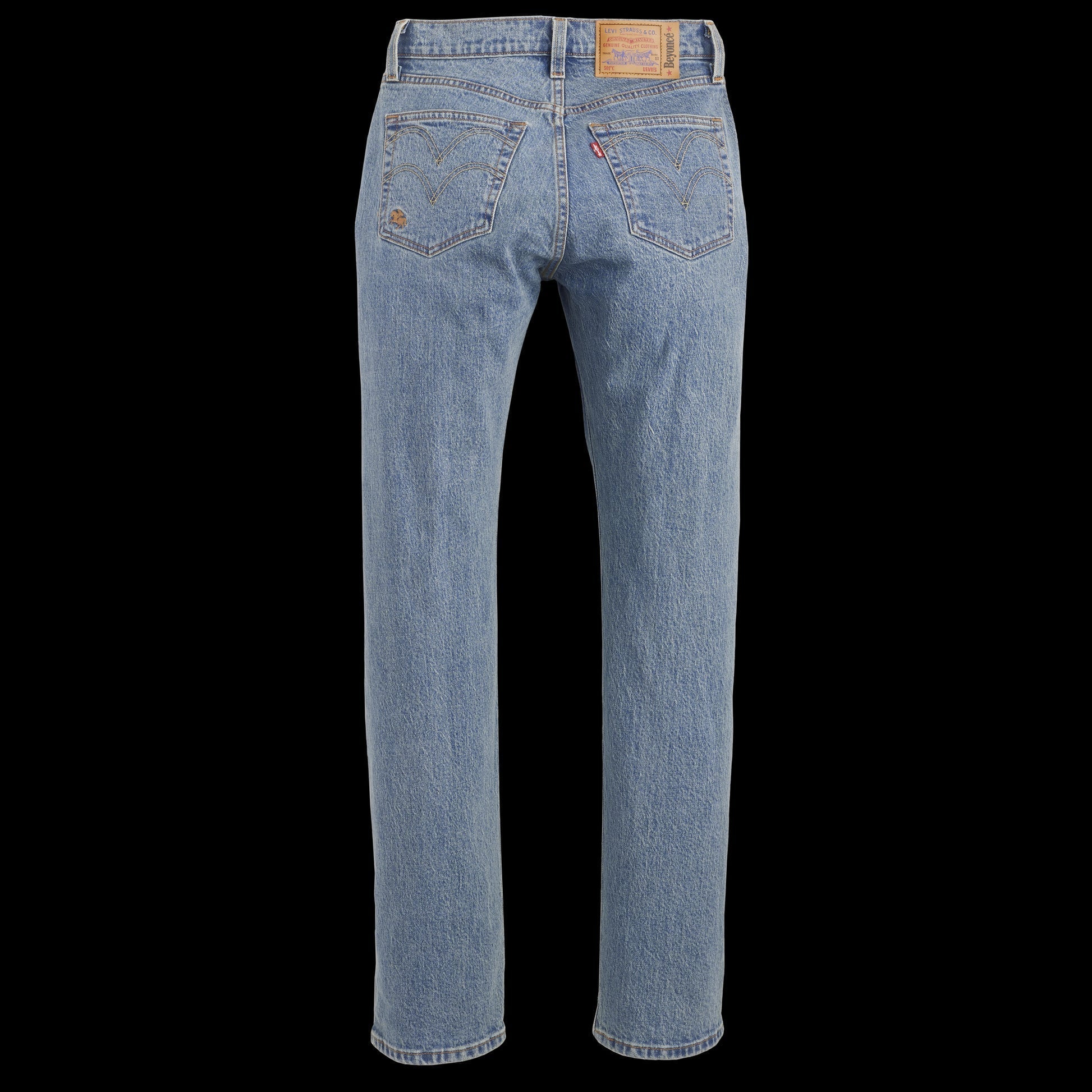 Beyoncé x Levi’s 501 Curve Authentic Finish jeans back view with Levi’s patch and pockets