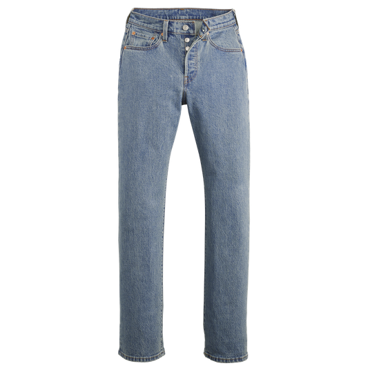 Beyoncé x Levi’s 501 Curve Authentic Finish jeans front view in light wash denim with button fly