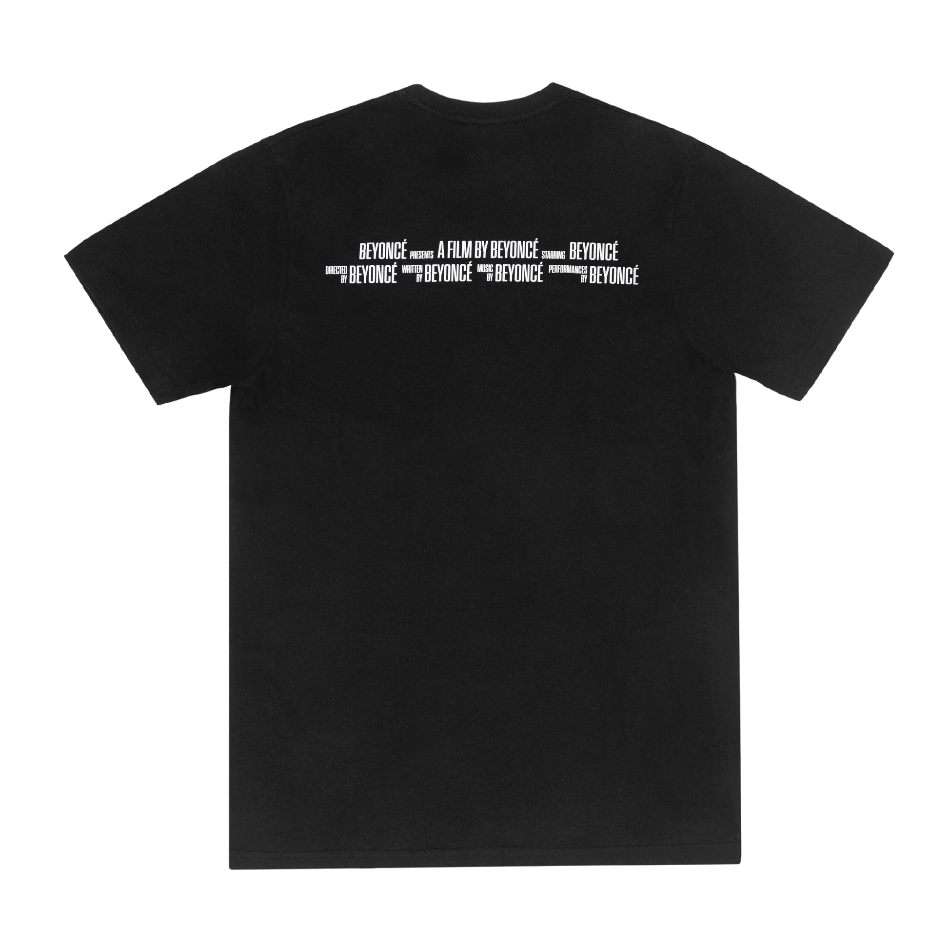 Beyoncé Unique long sleeve tee back in black with minimalist Renaissance film credits inspired graphic and signature Beyoncé typography