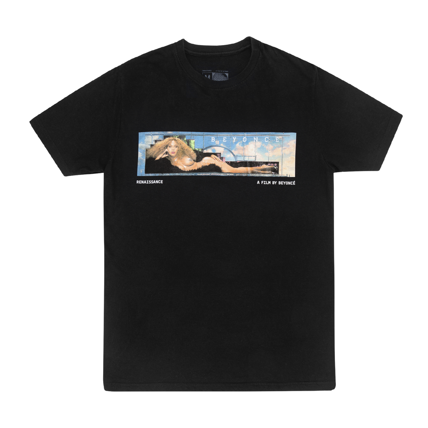 Beyoncé Unique long sleeve tee front in black featuring Renaissance film inspired cinematic artwork with vintage glamour and film by Beyoncé design