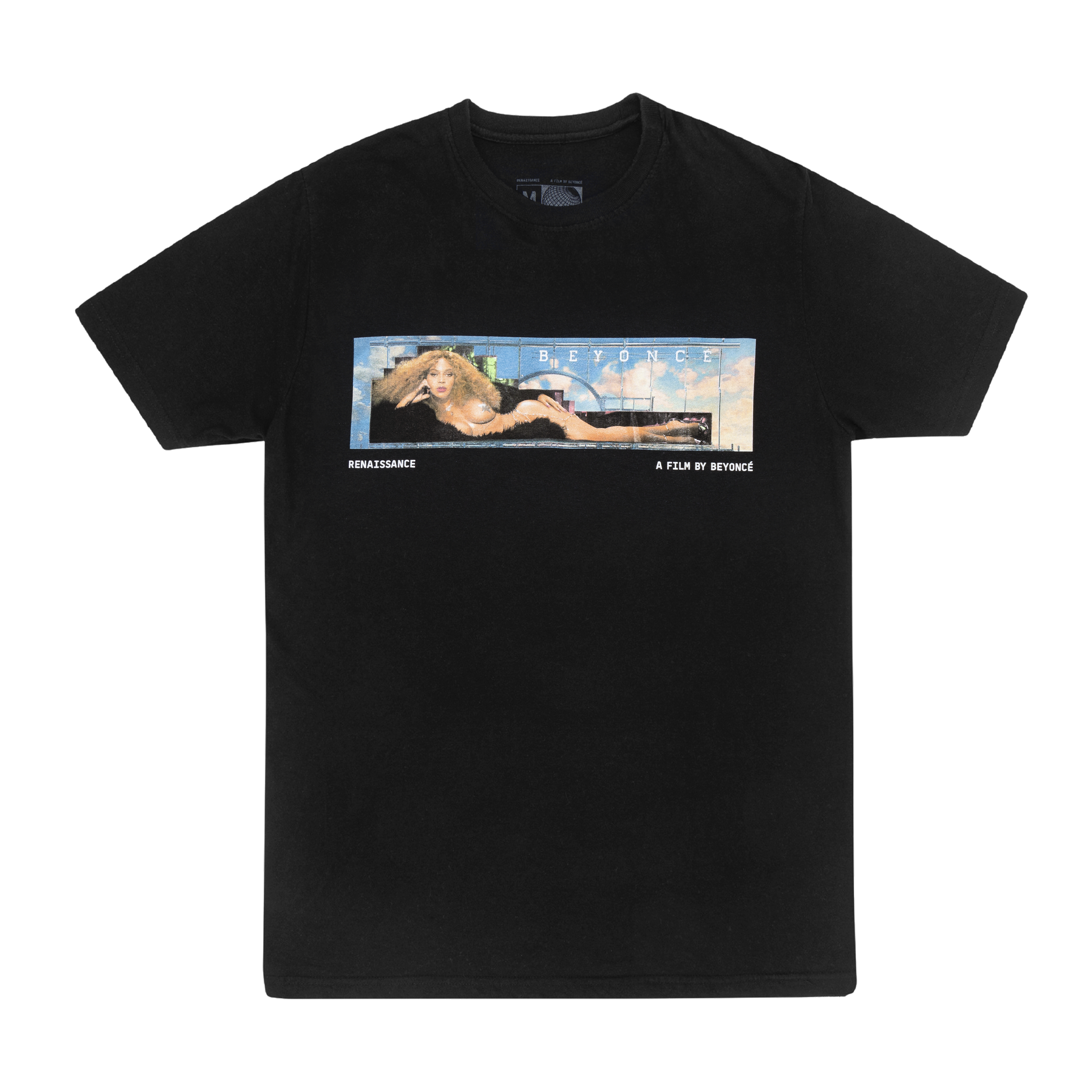 Beyoncé Unique long sleeve tee front in black featuring Renaissance film inspired cinematic artwork with vintage glamour and film by Beyoncé design